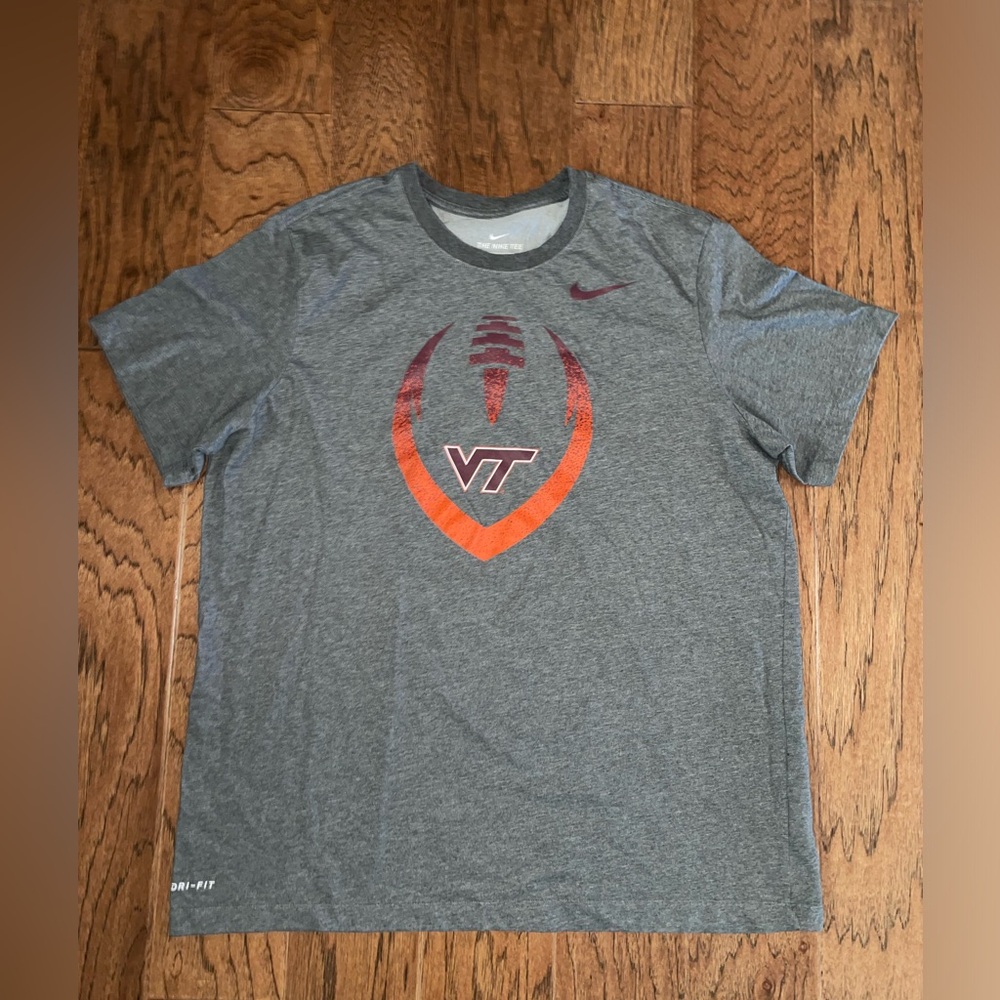 Nike Dri Fit Virginia Tech Hokies Football TShirt Size XL